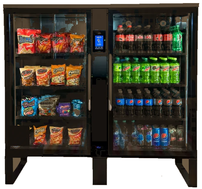 Dual-climate two-door AI micro market cabinet