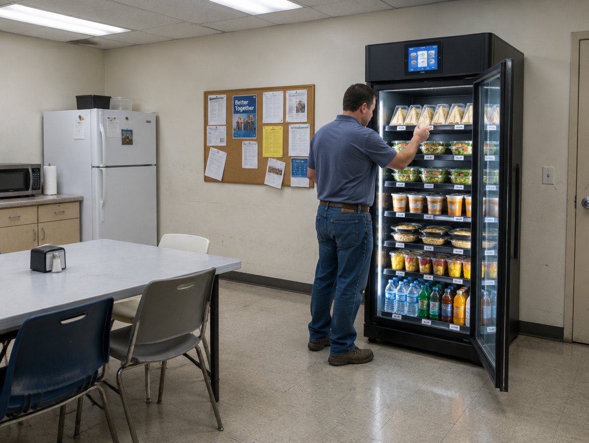 AI smart vending machine in an office or facility break room